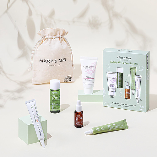 Mary & May - Soothing Trouble Care Travel Kit (Toner+Serum+Cream+Suncream+Gel cleanser)